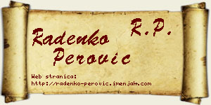 Radenko Perović vizit kartica